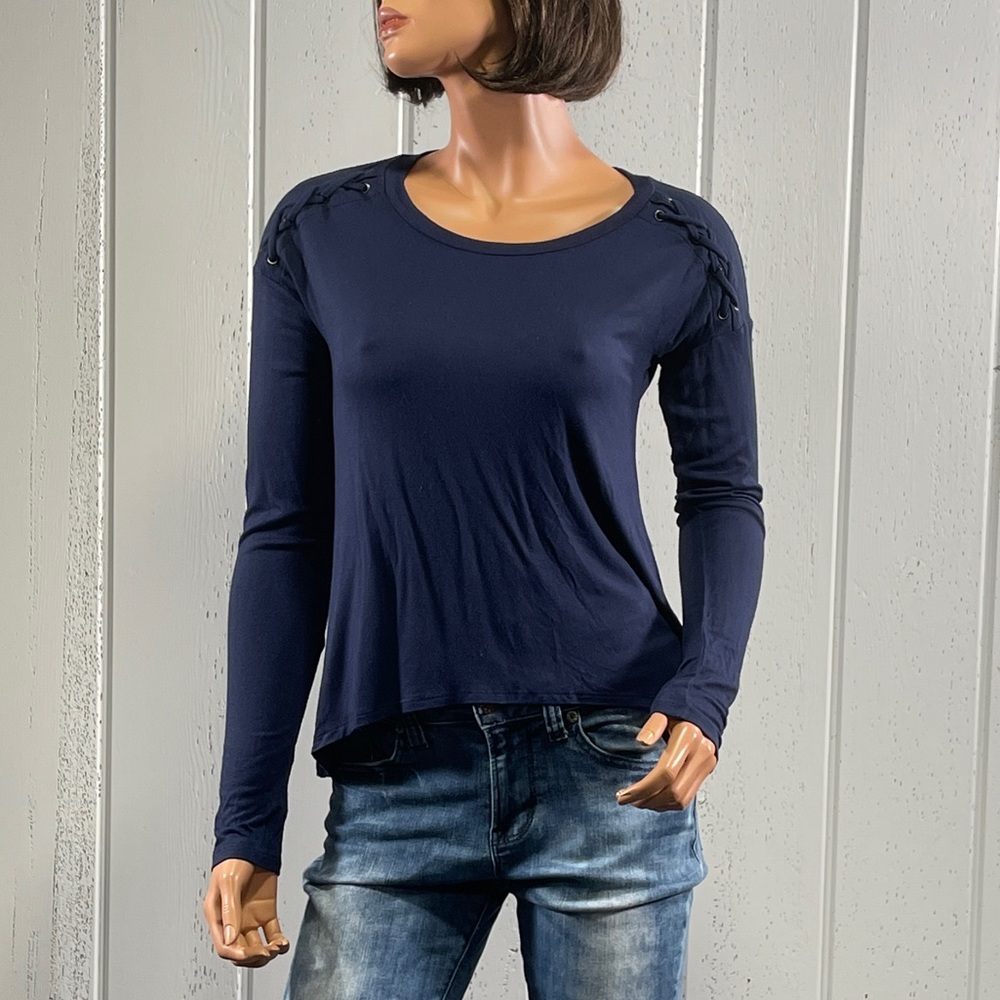 * Aeropostale  Women's Navy Blue High Low Long Sleeve Top Sz S